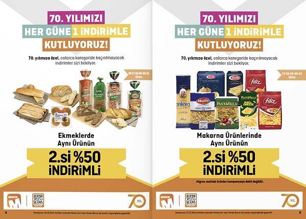 Ekmeklerde Aynı Ürünün 2.si %50 İndirimli👇