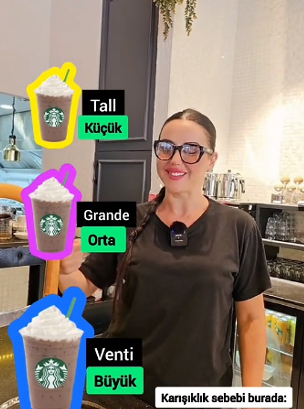 Her ne kadar videoyu "Starbucks dili ve edebiyatı öğreniyoruz" başlığıyla çekse de bazı terimlerin Türkçesinin de kullanılabileceği yönünde tepkiler aldı.