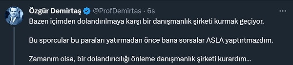 Bu son vurgun olayına yönelik de söyle bir paylaşım yapıyor. Bu paylaşım iyi niyetli ve yapıcı olsa da dedik ya bu ülkede dolandırıcılık konularında çok yetkin isimler olduğu gibi, pazar alanı da hiç daralmayan bir iş kolu olduğu biliniyor.