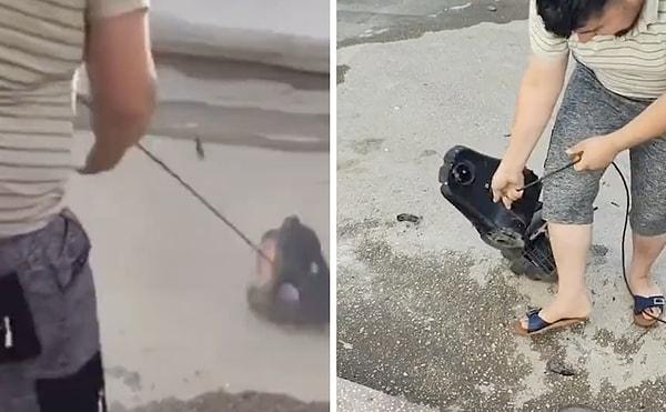 Sosyal medyada viral olan bir videoda, bir gencin evdeki elektrik süpürgesini parçaladığı görüldü.