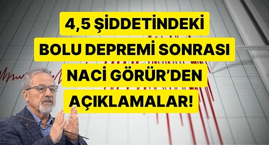 Bolu'da 4.5 Büyüklüğünde Deprem Meydana Geldi! Gözler Naci Görür'e Çevrildi