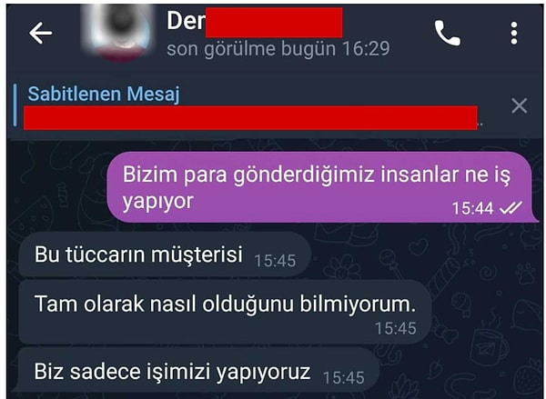 Konuşulan kişinin işin içinde olup olmadığı ya da herkes gibi para kazanma güdüsüyle işi yapıp yapmadığı anlaşılamıyor. Ancak ödeme aldığı banka hesabı ya da kişi sorusuna cevap vermiyor.