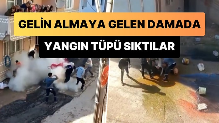 Bursa'da Gelin Almaya Gelen Damada Yangın Tüpü ve Boyalarla Müdahale Edip Bin Pişman Ettiler