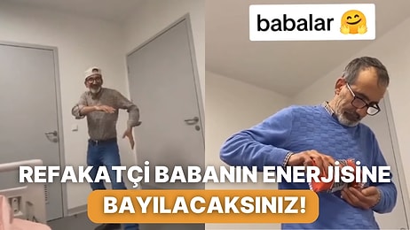 Yüksek Enerjisiyle Çocuğuna Refakat Eden Baba "Böyle Refakatçim Olsa Derdimi Unuturum" Dedirtti!