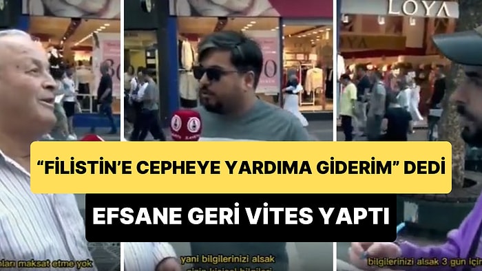 'Filistin'e Cepheye Yardıma Gider misiniz?' Sorusuna 'Savaşırız' Diyen Vatandaştan Efsane Geri Vites