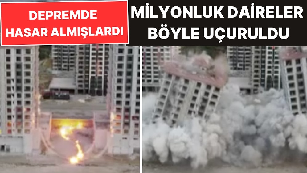 Depremde Hasar Almışlardı: Milyonluk Yeni Dairelerin Patlayıcı İle Yıkım Anları