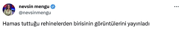 Nevşin Mengü'nün sosyal medya hesabından paylaştığı videoda Hamas'ın İsrailli rehineyi tedavi ettiği anlar gösterildi.