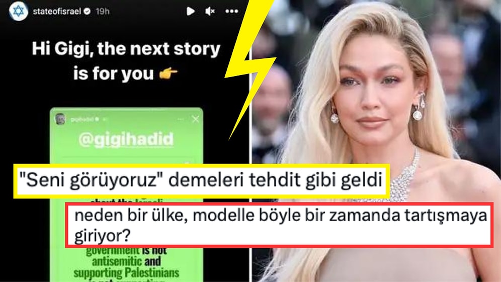 İsrail Hükümeti, Filistin'i Destekleyen Gigi Hadid'e Göndermeli Hikayeler Atınca Tepki Aldı