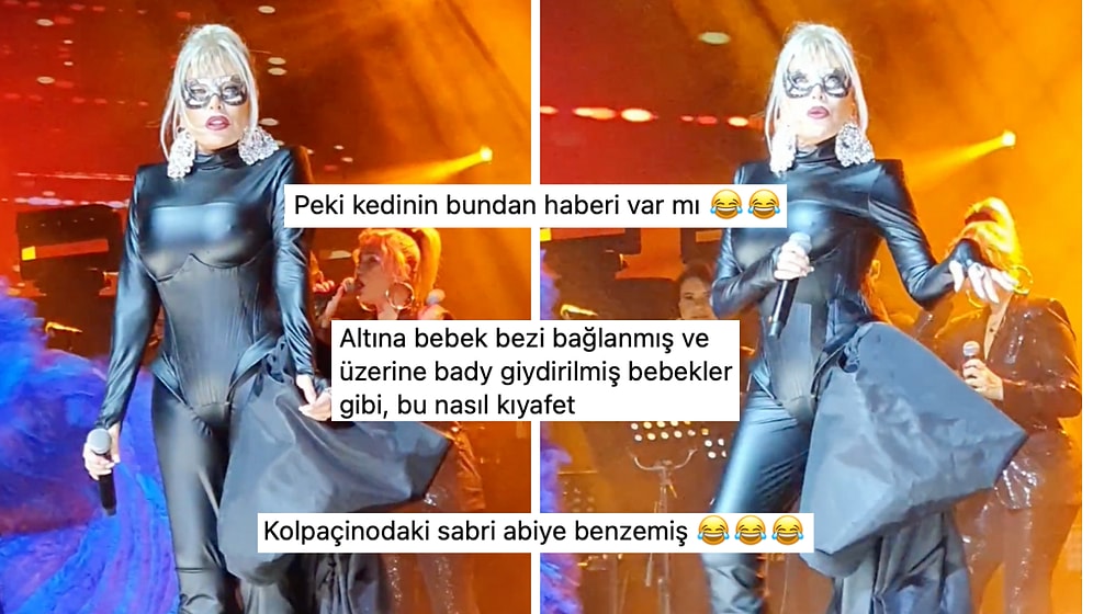 Sahneye Kedi Kadın Kostümüyle Çıkan Ajda Pekkan Ağızları Açık Bıraktı!