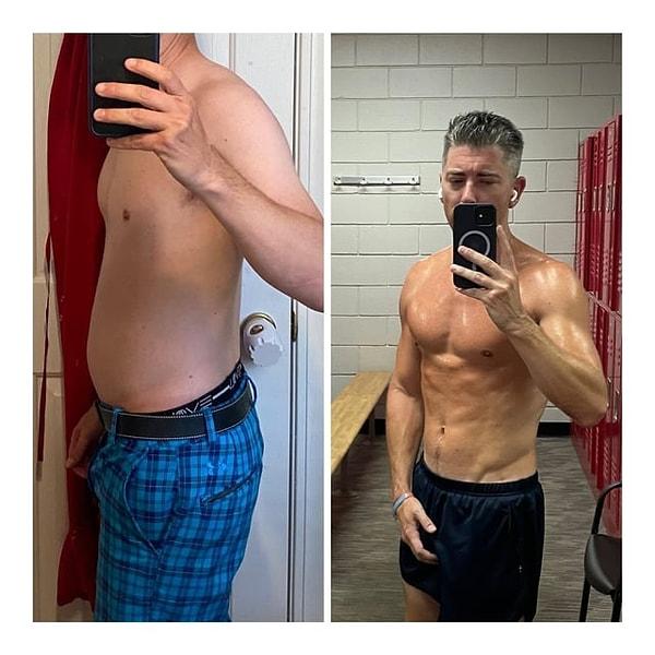14. "1 yıl ve 7 kilo verdikten sonra değişimim."