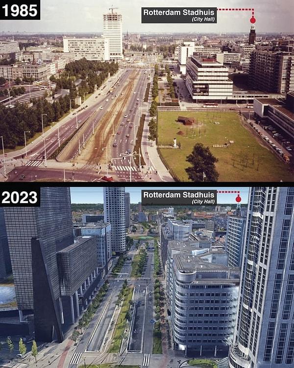 5. Rotterdam'ın merkezi. (1985 ve 2023)