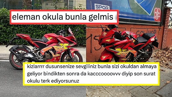 Şimşek McQueen Motoruyla Okula Gidip Herkesi Kıskançlık Krizine Sokan Kişi Sosyal Medyada Gündem Oldu!