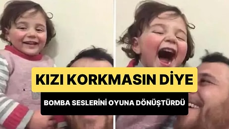 Kızının Korkmaması İçin Bomba Seslerini Oyuna Dönüştüren Suriyeli Babanın Yeniden Gündem Olan Görüntüleri