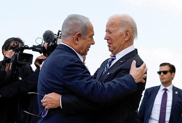 Netanyahu ile sarıldıktan sonra toplantı yapan Biden, hastanedeki patlamanın yanlış anlaşıldığını açıkladı.