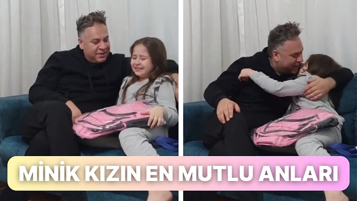 Babası İstediği Çantayı Hediye Alınca Sevinç Gözyaşlarını Tutamayan Minik Kız Sizi de Derinden Etkileyecek