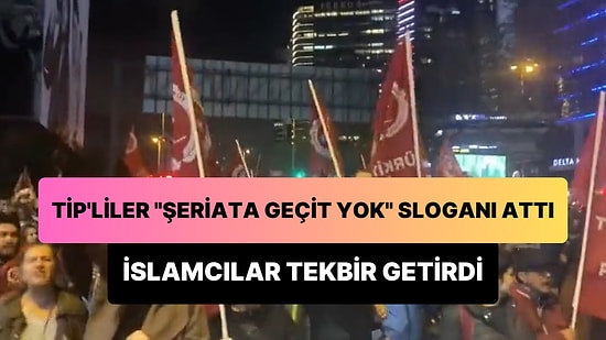 İsrail Protestosu Sırasında TİP'liler Siyonizme, Şeriata Geçit Yok Sloganı Atınca İslamcı Grup Tekbir Getirdi