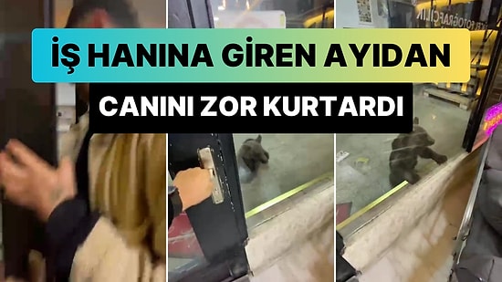 Karabük'te İş Hanına Giren Ayıdan Canını Zor Kurtaran Adamın Korku Dolu Anları