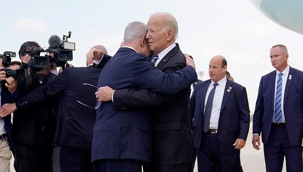 Saldırından 1 gün sonra İsrail'e resmi ziyarette bulunan Biden'ın uçaktan iner inmez Netanyahu'ya sarılması ve her zaman İsrail'in yanında yer alacağına dair sözleri uluslararası alanda çok eleştirildi.