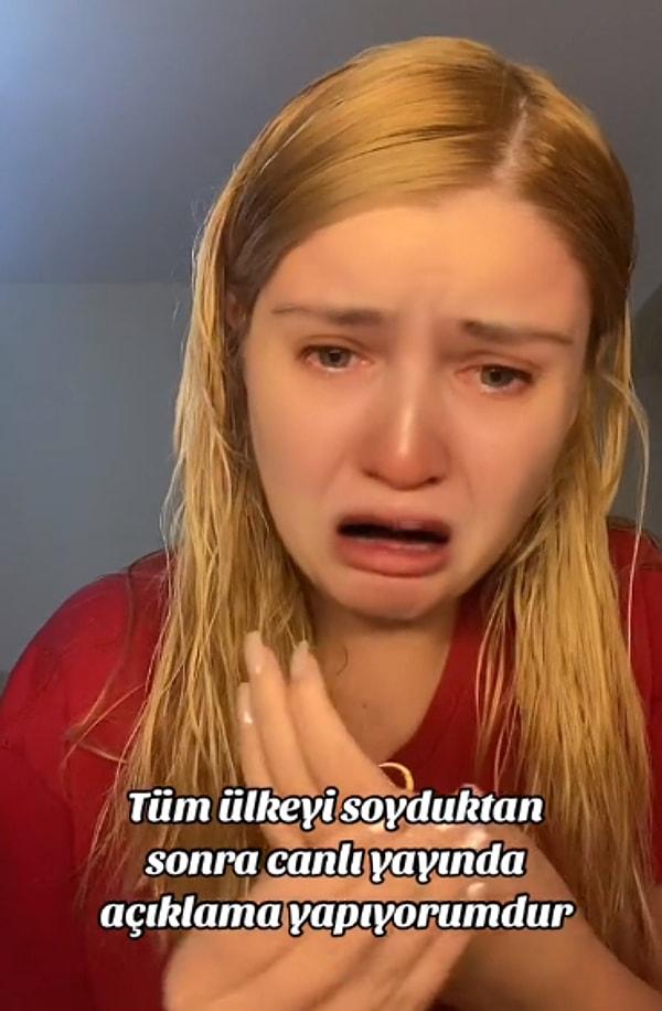 TikTok'ta bir içerik üreticisi de bu konuyu ele alarak ağlama filtresi eşliğinde Dilan Polat'ı taklit ettiği bir video paylaştı.