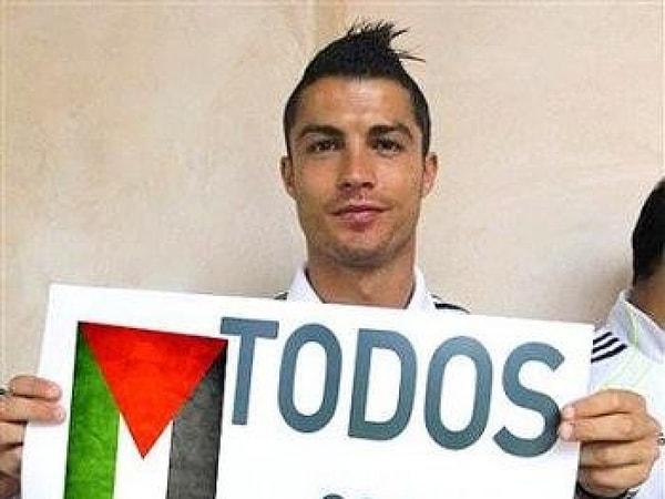 Ronaldo Filistin'e destek veriyor... Sanki vermiyor gibi.