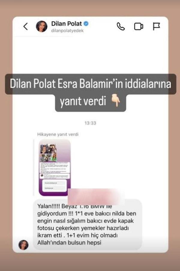 Dilan Polat'ın Esra Balamir'in söylediklerine verdiği cevap...