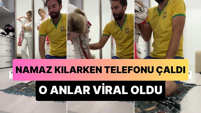 Namaz Kılarken Çalan Telefonunu Eşine Kaptırmak İstemeyen Adam Seccade ile Birlikte Sürüklendi