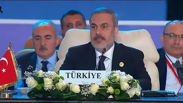 Türkiye’yi temsil eden Dışişleri Bakanı Hakan Fidan ise Filistin halkına desteklerinin devam edeceğini söyledi.