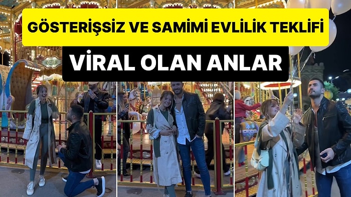 Fotoğraf Çektirme Bahanesi ile Sevdiği Kadına Gösterişten Uzak ve Samimi Bir Evlilik Teklifi Yapan Adam