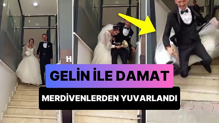 Düğün Günü Evden Çıkarken Merdivenlerden Yuvarlanan Gelin ile Damat