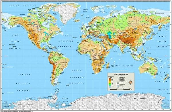 Bugün en sık rastladığımız dünya haritası ise 1560'larda geliştirilen 'Mercator' yöntemiyle çıkarılmıştır.