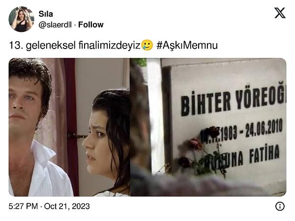 Twitter'da yapılan paylaşımlarla "Aşk-ı Memnu" trend topic listesindeki yerini aldı.