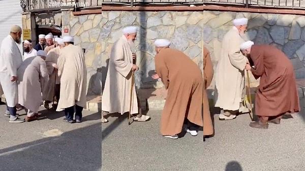Bir tarikat şeyhinin 'Dine davet binası' tabelası asılı bir konuttan çıktığı görüntüler sosyal medyada gündem oldu.
