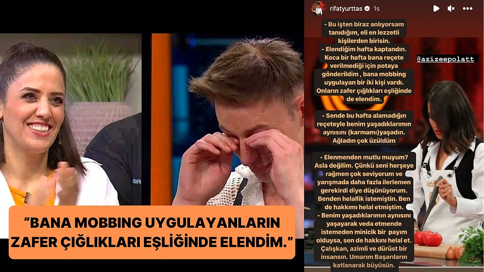 MasterChef'te Azize'nin Elenmesinden Sonra Rıfat Paylaştıklarıyla "İlahi Adalet" Dedi!