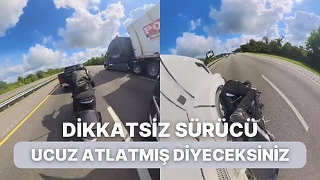 Dikkatsiz Motor Sürücüsü Hıza Kapılınca Neredeyse Canından Olacaktı! O Anlara İçiniz Gidecek