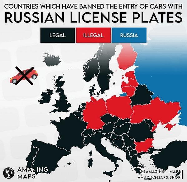 1. Rus plakalarının yasaklı olduğu ülkeler.