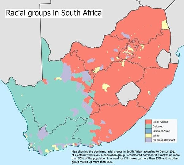 6. Güney Afrika'daki ırk grupları.