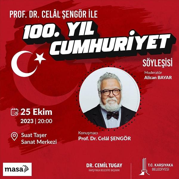 Prof. Dr. Celal Şengör, İzmir'de Cumhuriyetin 100. yılı söyleşilerine katıldı.