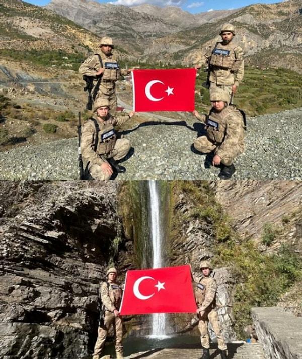 21. Bitlis'in Mutki ilçesinde jandarma personeli ise üs bölgelerinde Türk bayrağı açarak kutlamalara katıldılar.