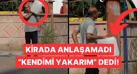 İcra Memurları Kapısına Dayanınca Üstüne Benzin Döküp İsyan Etti!