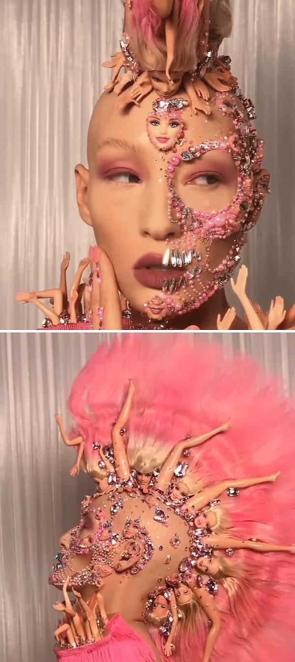 14. Barbie çılgınlığı makyajı