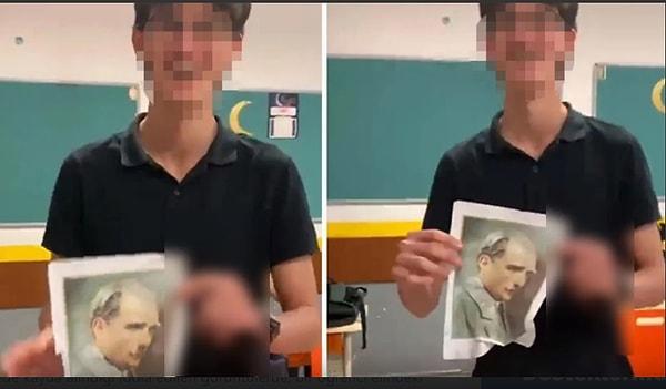 Yakın zaman önce bir lise öğrencisinin, Atatürk fotoğrafına uygunsuz hareketler yaptığı video yayılmış, bu olay büyük tepki toplamıştı.