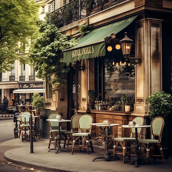 4. Paris'ten var olmayan bir kafenin manzarası...