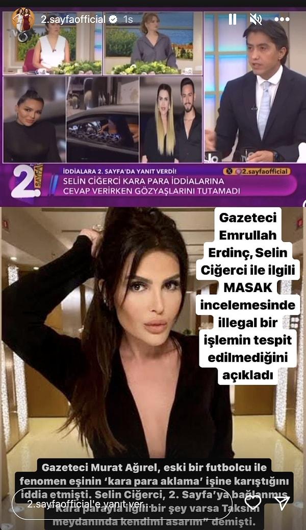 2. Sayfa programına katılan Gazeteci Emrullah Erdinç, Selin Ciğerci'nin MASAK incelemesiyle ilgili dikkat çeken bir açıklama yaptı.