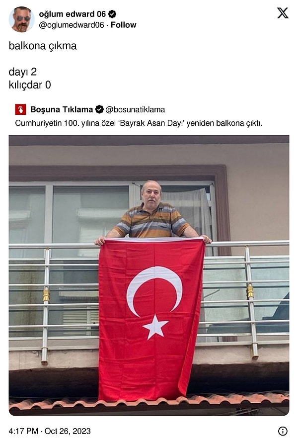 Dayı balkonu yenilemiş.