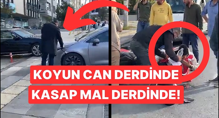 Çarptığı Kurye Yerdeyken O Arabasıyla İlgilendi!