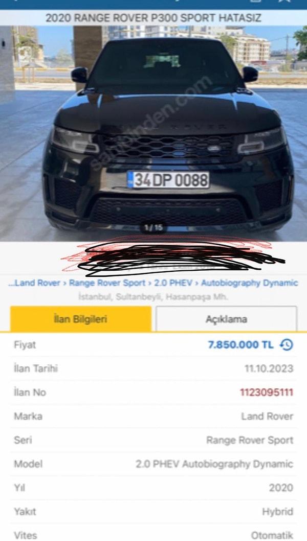 Erk Acarer bu haberi, "Dilan Polat'ın arabası satışa çıkarıldı" şeklinde paylaştı.