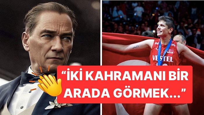 Ebrar Karakurt ve Atatürk'ün Yan Yana Geldiği Yapay Zeka Görseli Gününüzü Güzelleştirecek!
