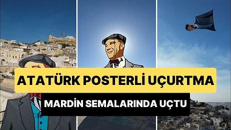 Mardin'de Bir Uçurtma Ustası, Atatürk Posterli Uçurtmasını Cumhuriyetin 100’üncü Yılı İçin Uçurdu