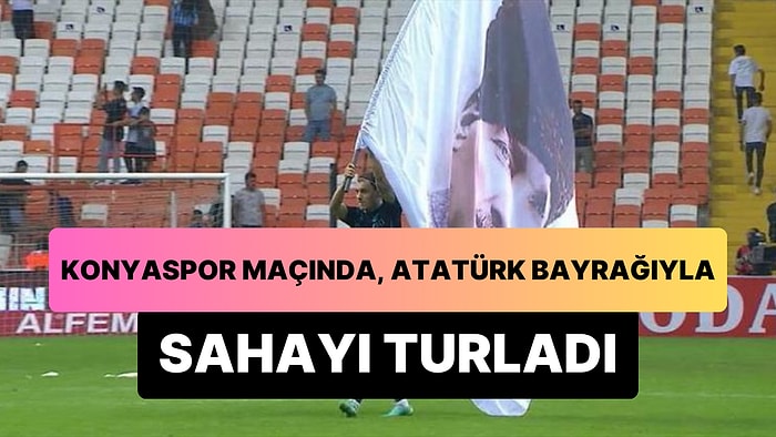 Adana Demirspor Futbolcusu Yusuf Erdoğan, Konyaspor Galibiyetini Sahada Atatürk Bayrağıyla Turlayarak Kutladı