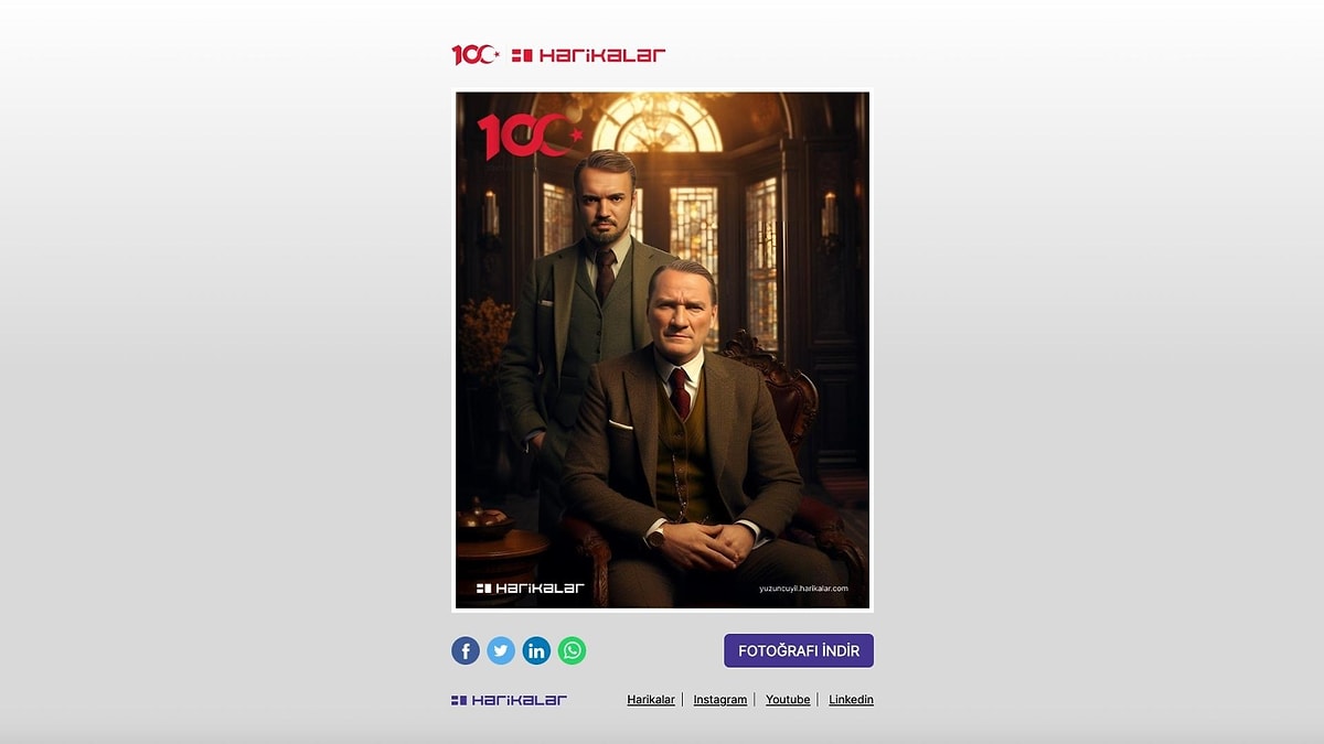 Bu Yapay Zeka Arac� Atat�rk ile Foto�raf�n�z� Olu�turuyor!